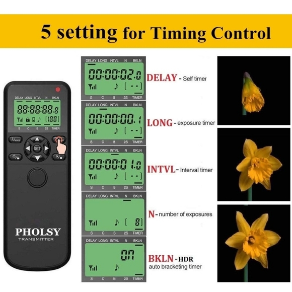 Wireless Shutter Remote Control w/timer - Picture 5 of 8